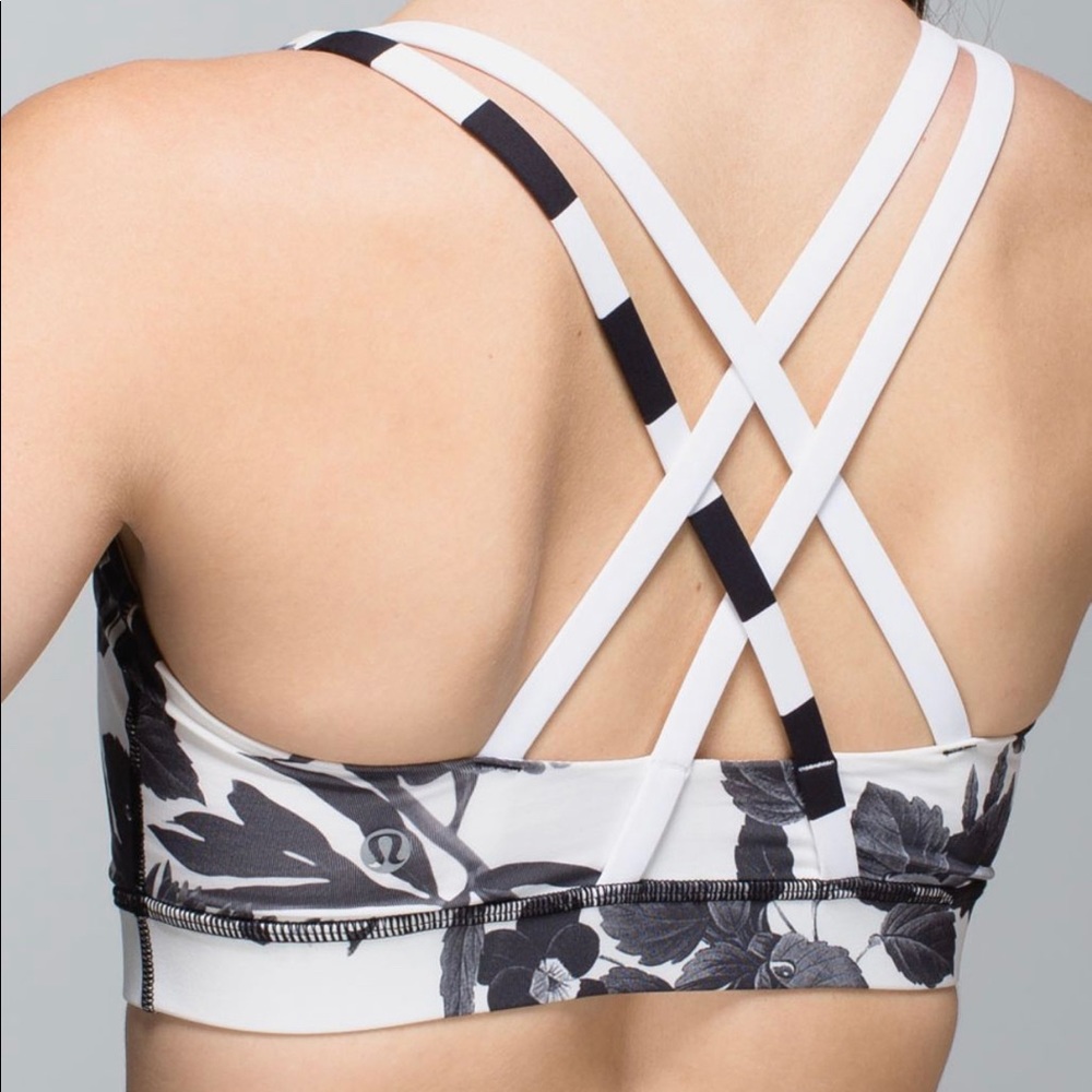 Lululemon Energy Bra - Brisk Bloom Black White
